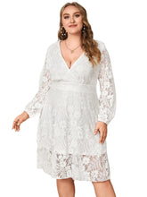 Plus Size V Neck Crossed Front Zip Back Fastening Dress